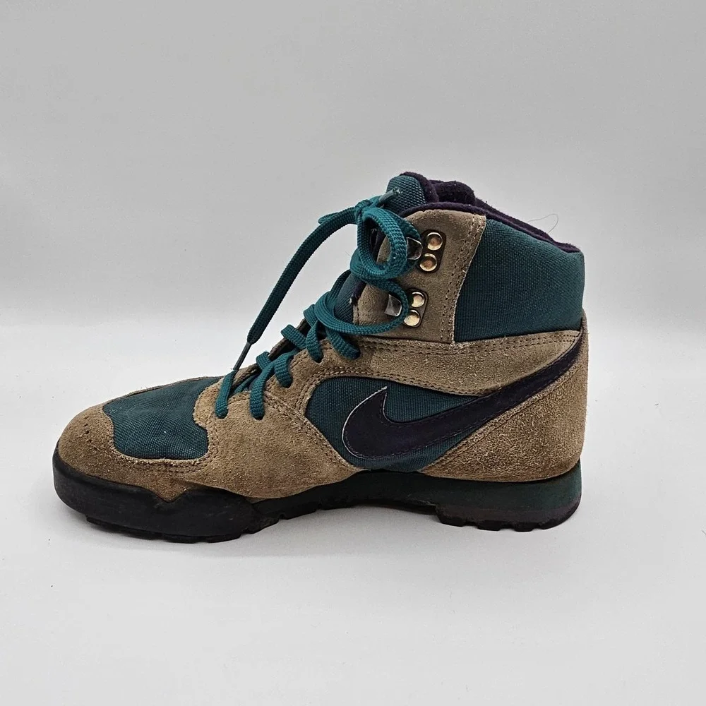 Vintage Nike‎ Caldera Boots Mens Size 8 Brown Teal Suede Hiking Trail Snow 80s